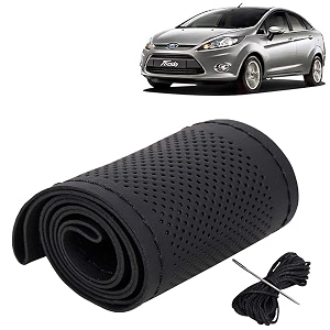 KINGSWAY PU Leatherite Car Steering Cover Sewable