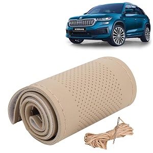 KINGSWAY PU Leatherite Car Steering Cover Sewable