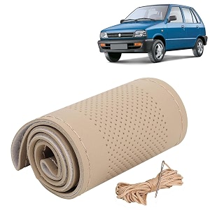 KINGSWAY PU Leatherite Car Steering Cover Sewable