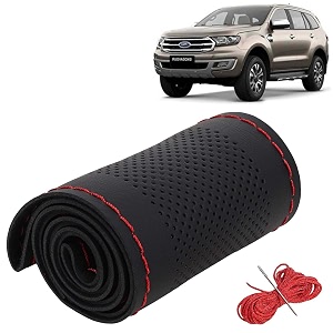 KINGSWAY PU Leatherite Car Steering Cover Sewable