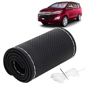KINGSWAY PU Leatherite Car Steering Cover Sewable