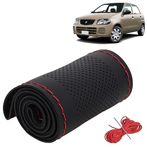 KINGSWAY PU Leatherite Car Steering Cover Sewable