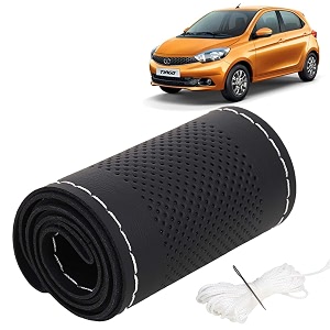 KINGSWAY PU Leatherite Car Steering Cover Sewable
