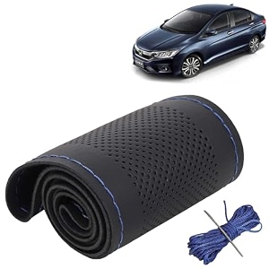 KINGSWAY PU Leatherite Car Steering Cover Sewable