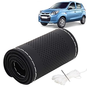 KINGSWAY PU Leatherite Car Steering Cover Sewable
