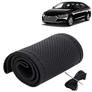 KINGSWAY PU Leatherite Car Steering Cover Sewable