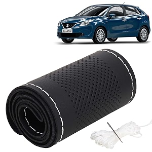 KINGSWAY PU Leatherite Car Steering Cover Sewable