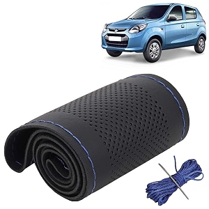 KINGSWAY PU Leatherite Car Steering Cover Sewable