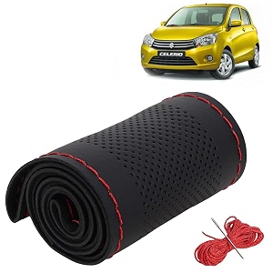 KINGSWAY PU Leatherite Car Steering Cover Sewable