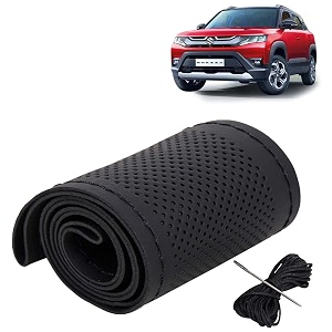KINGSWAY PU Leatherite Car Steering Cover Sewable