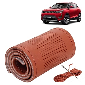 KINGSWAY PU Leatherite Car Steering Cover Sewable