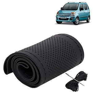 KINGSWAY PU Leatherite Car Steering Cover Sewable