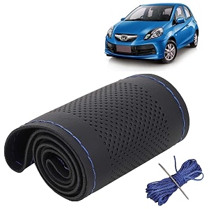 KINGSWAY PU Leatherite Car Steering Cover Sewable