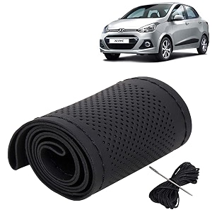KINGSWAY PU Leatherite Car Steering Cover Sewable