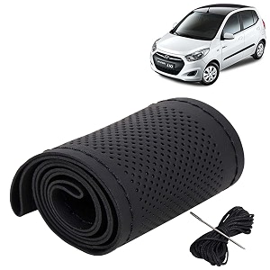 KINGSWAY PU Leatherite Car Steering Cover Sewable