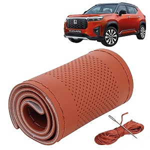 KINGSWAY PU Leatherite Car Steering Cover Sewable