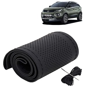 KINGSWAY PU Leatherite Car Steering Cover Sewable