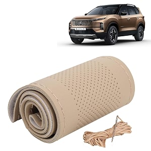 KINGSWAY PU Leatherite Car Steering Cover Sewable