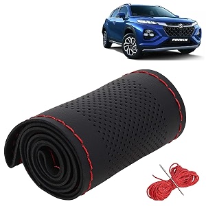 KINGSWAY PU Leatherite Car Steering Cover Sewable