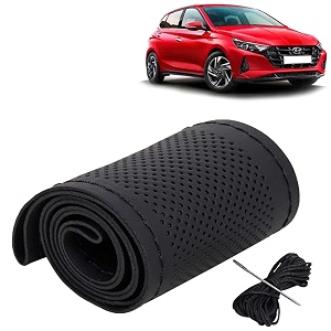 KINGSWAY PU Leatherite Car Steering Cover Sewable