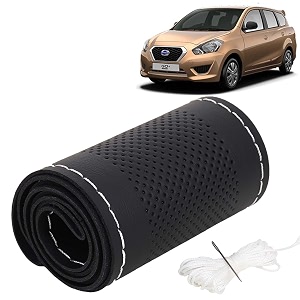 KINGSWAY PU Leatherite Car Steering Cover Sewable