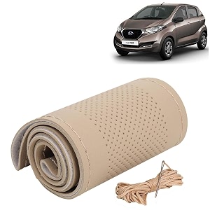 KINGSWAY PU Leatherite Car Steering Cover Sewable