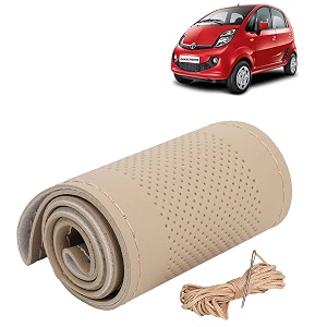 KINGSWAY PU Leatherite Car Steering Cover Sewable