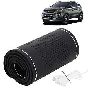 KINGSWAY PU Leatherite Car Steering Cover Sewable
