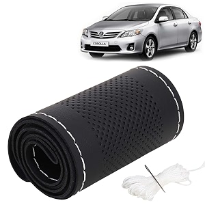 KINGSWAY PU Leatherite Car Steering Cover Sewable