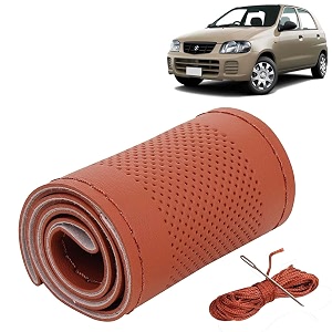 KINGSWAY PU Leatherite Car Steering Cover Sewable