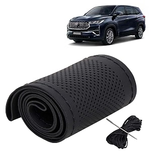 KINGSWAY PU Leatherite Car Steering Cover Sewable