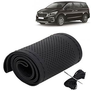 KINGSWAY PU Leatherite Car Steering Cover Sewable