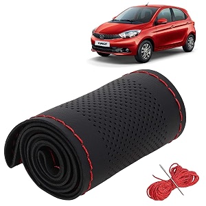 KINGSWAY PU Leatherite Car Steering Cover Sewable