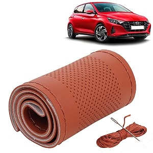 KINGSWAY PU Leatherite Car Steering Cover Sewable
