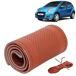 KINGSWAY PU Leatherite Car Steering Cover Sewable