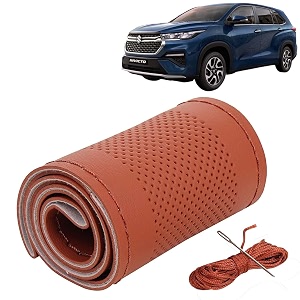 KINGSWAY PU Leatherite Car Steering Cover Sewable