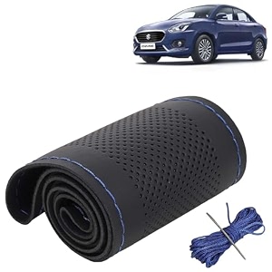 KINGSWAY PU Leatherite Car Steering Cover Sewable
