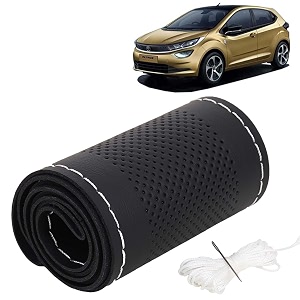 KINGSWAY PU Leatherite Car Steering Cover Sewable