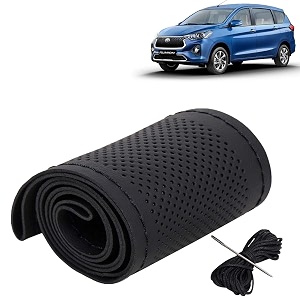 KINGSWAY PU Leatherite Car Steering Cover Sewable