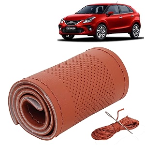 KINGSWAY PU Leatherite Car Steering Cover Sewable