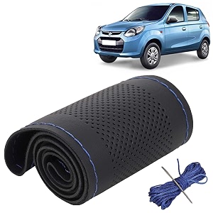 KINGSWAY PU Leatherite Car Steering Cover Sewable