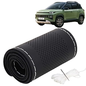 KINGSWAY PU Leatherite Car Steering Cover Sewable
