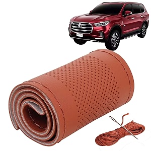 KINGSWAY PU Leatherite Car Steering Cover Sewable