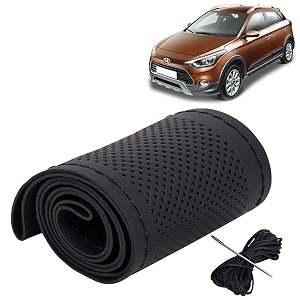 KINGSWAY PU Leatherite Car Steering Cover Sewable