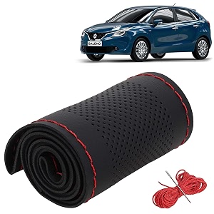 KINGSWAY PU Leatherite Car Steering Cover Sewable