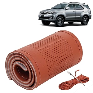 KINGSWAY PU Leatherite Car Steering Cover Sewable