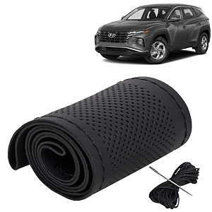 KINGSWAY PU Leatherite Car Steering Cover Sewable