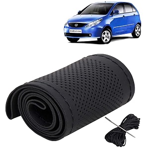 KINGSWAY PU Leatherite Car Steering Cover Sewable