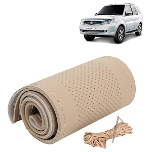KINGSWAY PU Leatherite Car Steering Cover Sewable