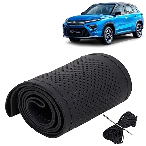 KINGSWAY PU Leatherite Car Steering Cover Sewable
